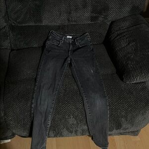 Black straight leg jeans